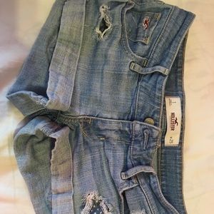 Hollister mini jean shorts. With holes